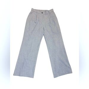 Boutique brand chambray wide leg trousers pleated office large blue